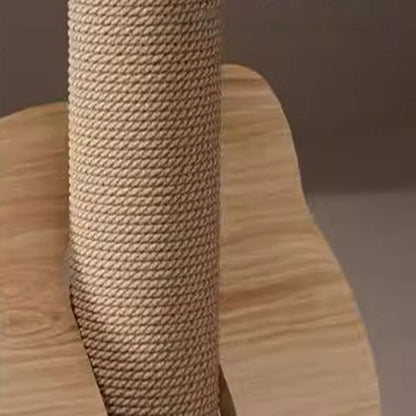 Contemporary Scandinavian Round Multi-Layer Solid Wood Panel Sisal Velvet Fabric Cat Tree For Living Room
