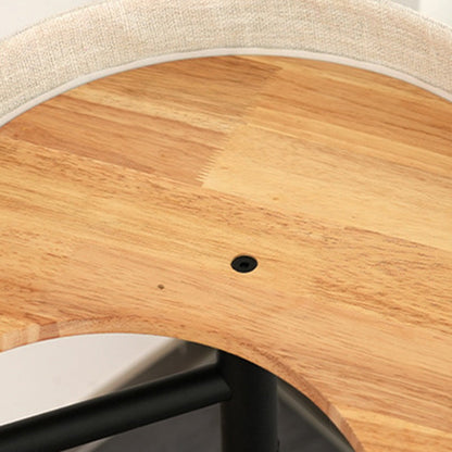 Modern Minimalist Round Rubberwood Solid Wood Carbon Steel Cat Tree 5-Tier For Living Room