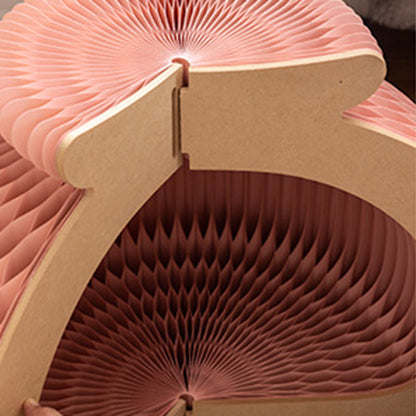 Modern Art Deco Round Kraft Paper OSB Board Felt Bun-Shaped Foldable Cat Bed For Bedroom