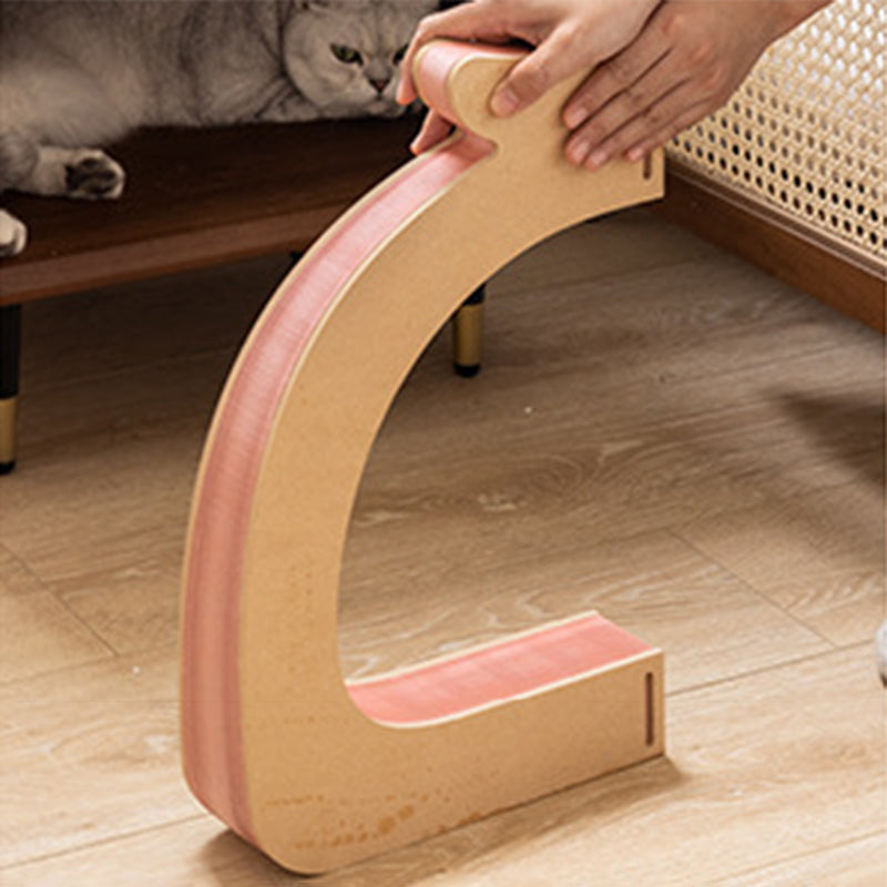 Modern Art Deco Round Kraft Paper OSB Board Felt Bun-Shaped Foldable Cat Bed For Bedroom