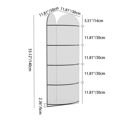 Contemporary Creative Circular Sector Acrylic Panel Transparent Corner Shelf Unit 4/5-Tier For Living Room