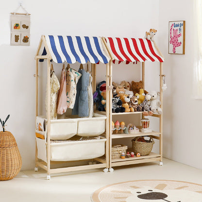 Contemporary Creative Rectangular Solid Pine Wood Fabric Storage Shelf 3-Tier For Living Room