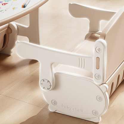 Contemporary Creative Rectangular HDPE Desk & Chair Set With 1 Storage Cabinet For Living Room