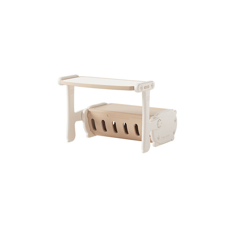 Contemporary Creative Rectangular HDPE Desk & Chair Set With 1 Storage Cabinet For Living Room