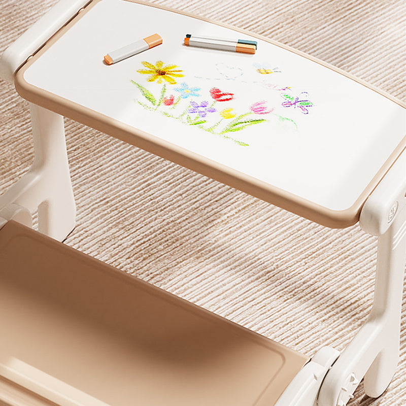 Contemporary Creative Rectangular HDPE Desk & Chair Set With 1 Storage Cabinet For Living Room