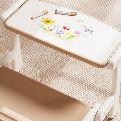 Contemporary Creative Rectangular HDPE Desk & Chair Set With 1 Storage Cabinet For Living Room