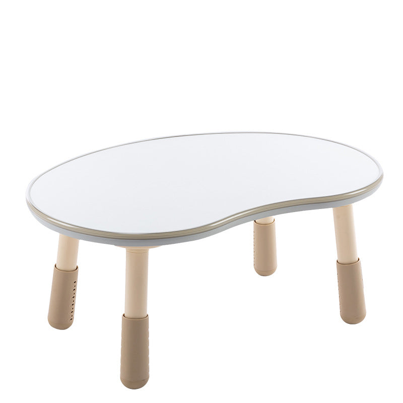 Contemporary Creative Oval Medium-Density Fiberboard PP Height-Adjustable Kids Table For Living Room & Bedroom