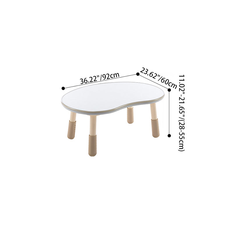 Contemporary Creative Oval Medium-Density Fiberboard PP Height-Adjustable Kids Table For Living Room & Bedroom