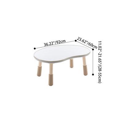 Contemporary Creative Oval Medium-Density Fiberboard PP Height-Adjustable Kids Table For Living Room & Bedroom