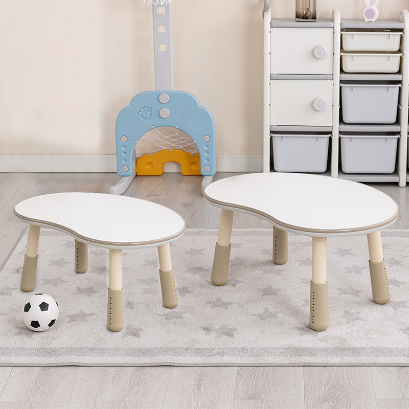 Contemporary Creative Oval Medium-Density Fiberboard PP Height-Adjustable Kids Table For Living Room & Bedroom