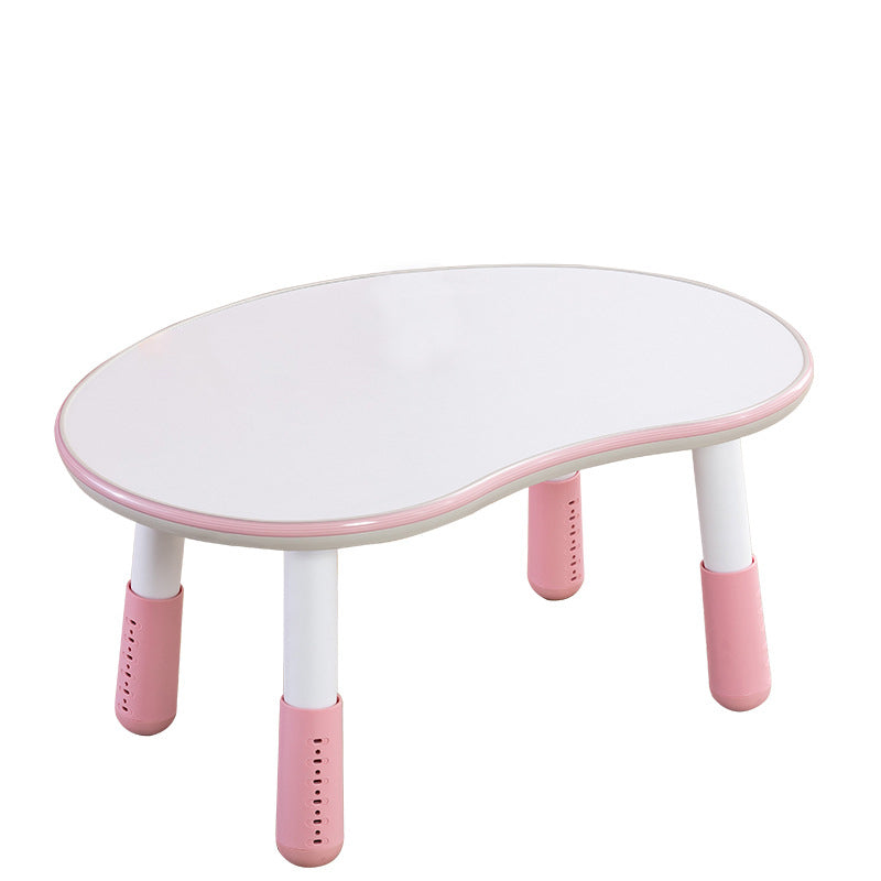Contemporary Creative Oval Medium-Density Fiberboard PP Height-Adjustable Kids Table For Living Room & Bedroom