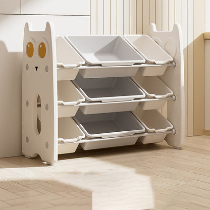 Contemporary Creative Rectangular HDPE Iron PE Storage Shelf 3/4-Tier For Living Room & Bedroom