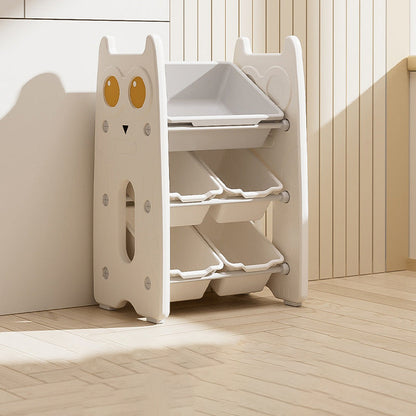 Contemporary Creative Rectangular HDPE Iron PE Storage Shelf 3/4-Tier For Living Room & Bedroom