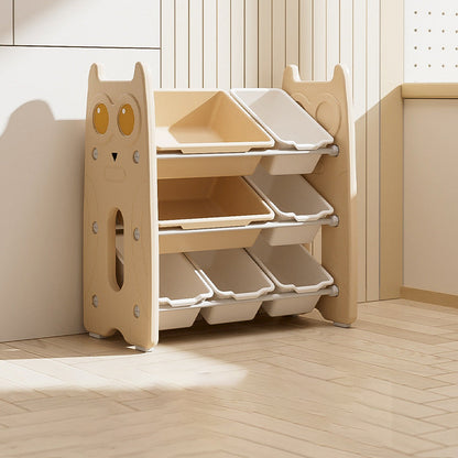 Contemporary Creative Rectangular HDPE Iron PE Storage Shelf 3/4-Tier For Living Room & Bedroom