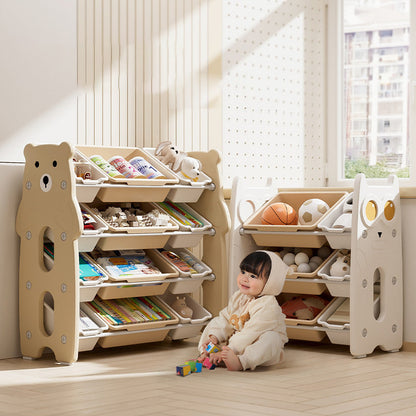 Contemporary Creative Rectangular HDPE Iron PE Storage Shelf 3/4-Tier For Living Room & Bedroom