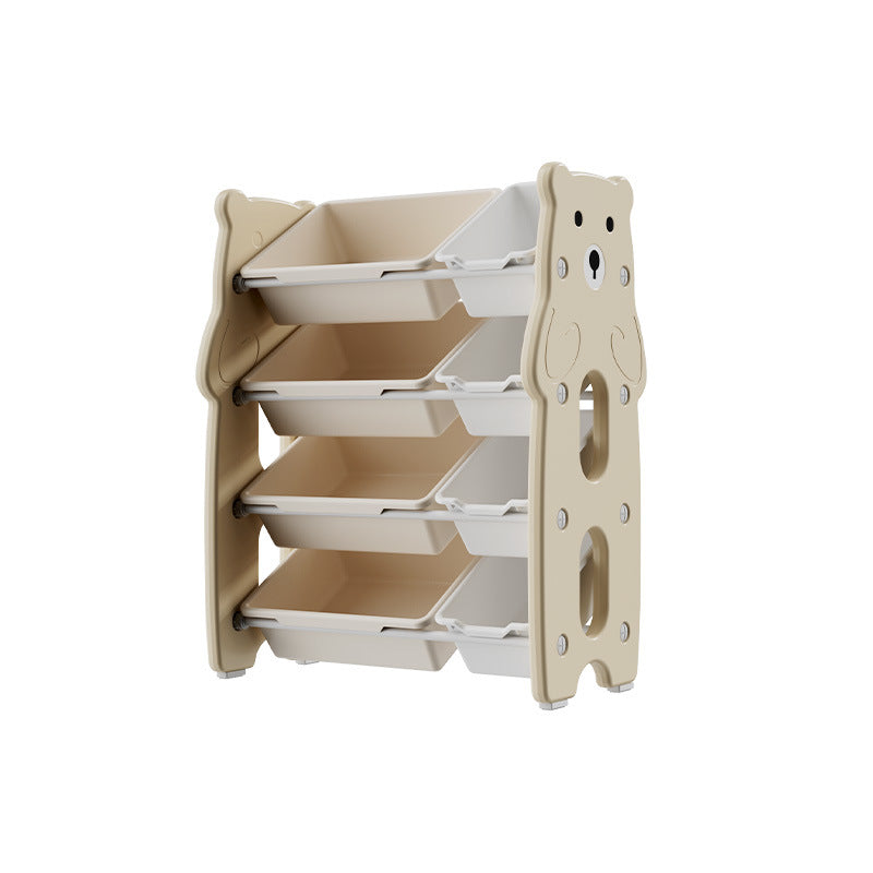 Contemporary Creative Rectangular HDPE Iron PE Storage Shelf 3/4-Tier For Living Room & Bedroom