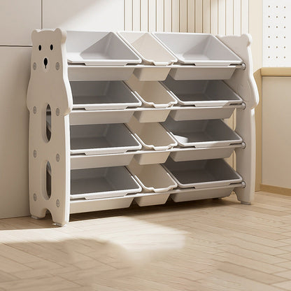 Contemporary Creative Rectangular HDPE Iron PE Storage Shelf 3/4-Tier For Living Room & Bedroom