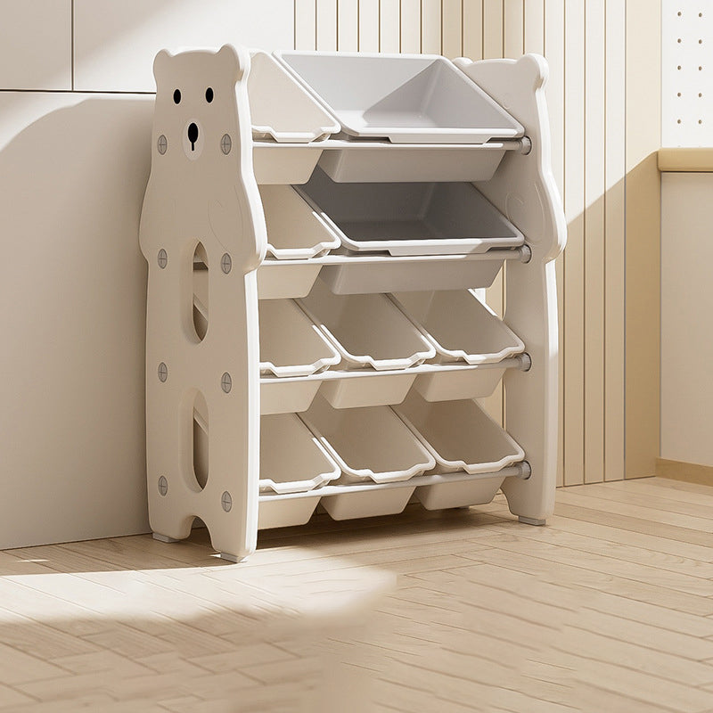 Contemporary Creative Rectangular HDPE Iron PE Storage Shelf 3/4-Tier For Living Room & Bedroom