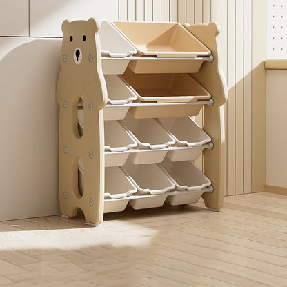 Contemporary Creative Rectangular HDPE Iron PE Storage Shelf 3/4-Tier For Living Room & Bedroom