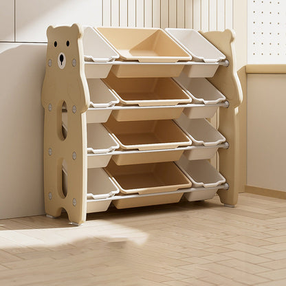 Contemporary Creative Rectangular HDPE Iron PE Storage Shelf 3/4-Tier For Living Room & Bedroom