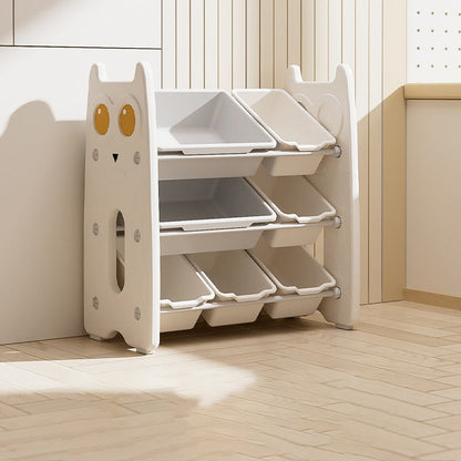 Contemporary Creative Rectangular HDPE Iron PE Storage Shelf 3/4-Tier For Living Room & Bedroom