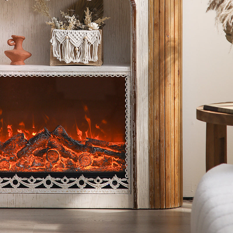 Traditional Vintage Square Cedar Multi-Layer Solid Wood Panel Mantel 2-Tier For Living Room