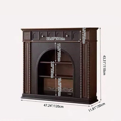 Traditional French Square Solid Pine Wood Mantel 3-Tier For Living Room