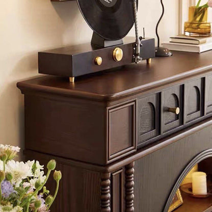 Traditional French Square Solid Pine Wood Mantel 3-Tier For Living Room