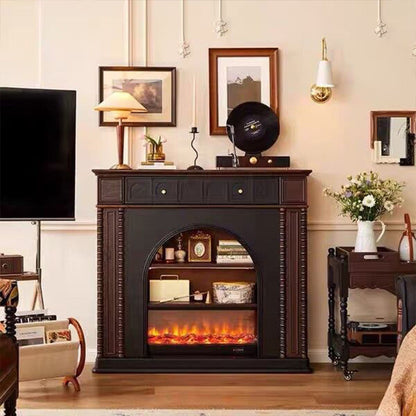 Traditional French Square Solid Pine Wood Mantel 3-Tier For Living Room