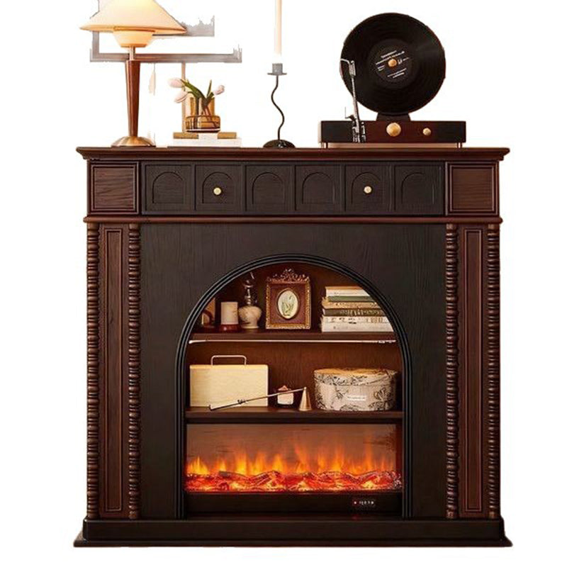 Traditional French Square Solid Pine Wood Mantel 3-Tier For Living Room