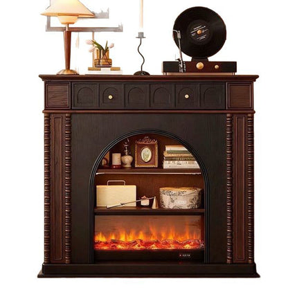 Traditional French Square Solid Pine Wood Mantel 3-Tier For Living Room