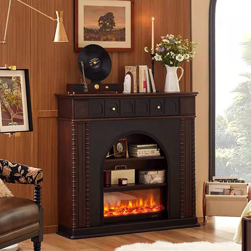 Traditional French Square Solid Pine Wood Mantel 3-Tier For Living Room