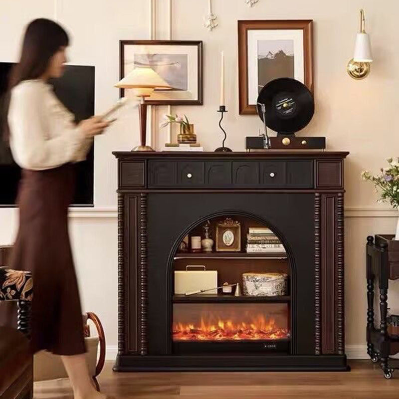 Traditional French Square Solid Pine Wood Mantel 3-Tier For Living Room