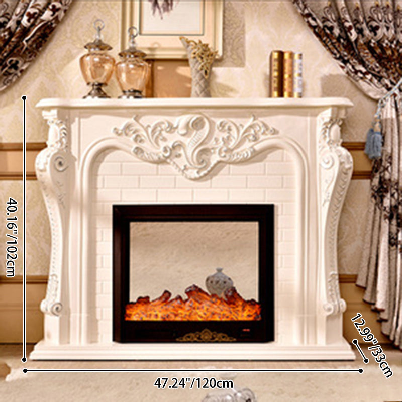 Traditional European Square Rubberwood Solid Wood Medium-Density Fiberboard Mantel For Living Room