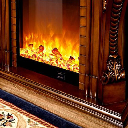 Traditional European Square Rubberwood Solid Wood Medium-Density Fiberboard Mantel For Living Room