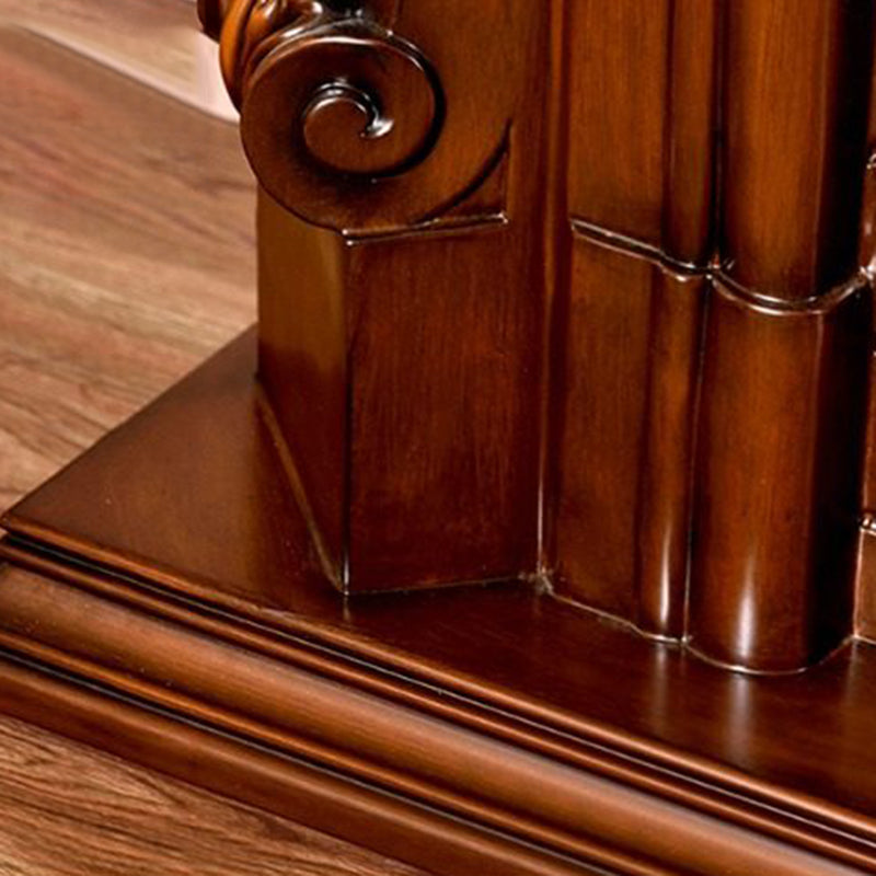 Traditional European Square Rubberwood Solid Wood Medium-Density Fiberboard Mantel For Living Room