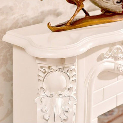 Traditional European Square Rubberwood Solid Wood Medium-Density Fiberboard Mantel For Living Room