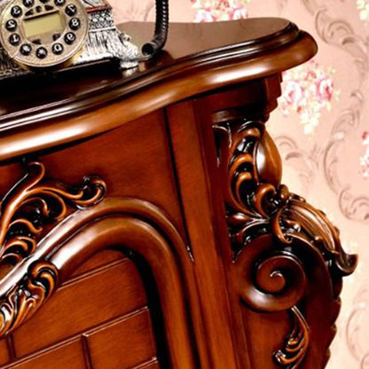 Traditional European Square Rubberwood Solid Wood Medium-Density Fiberboard Mantel For Living Room