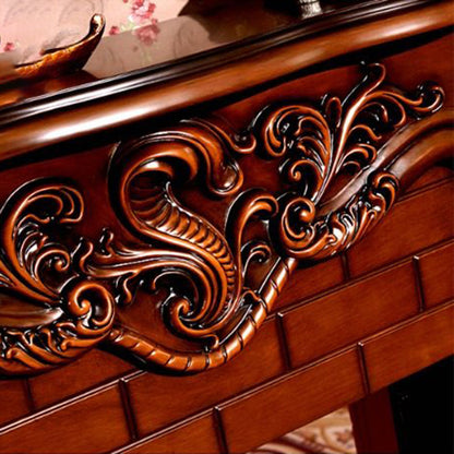 Traditional European Square Rubberwood Solid Wood Medium-Density Fiberboard Mantel For Living Room