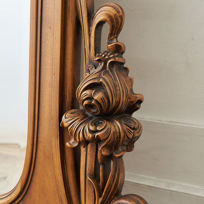 Traditional European Rectangular Medium-Density Fiberboard Silver Mirror Carved Full-Length Mirror For Living Room