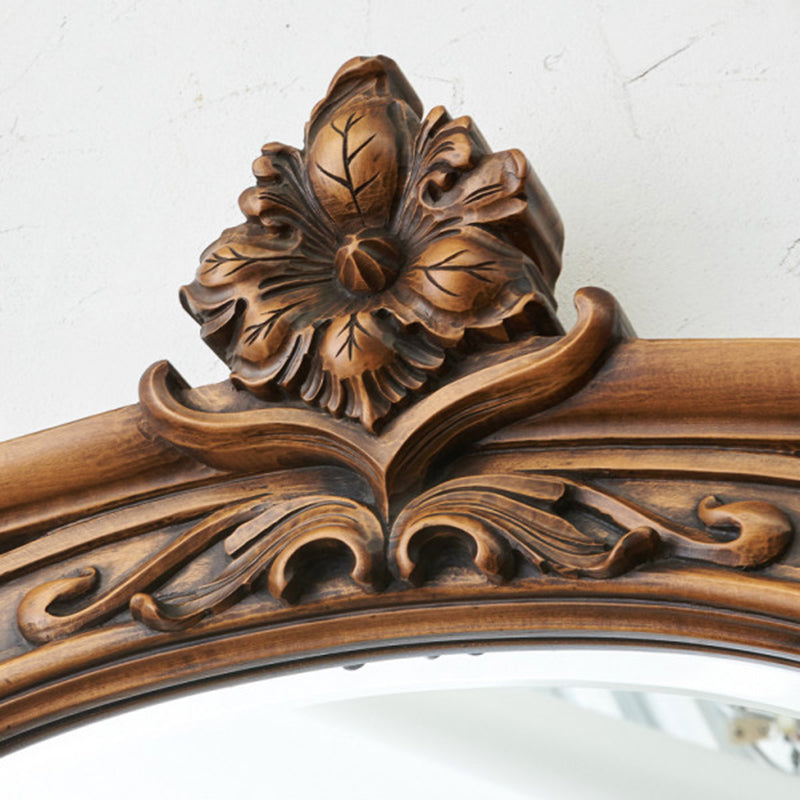 Traditional European Rectangular Medium-Density Fiberboard Silver Mirror Carved Full-Length Mirror For Living Room