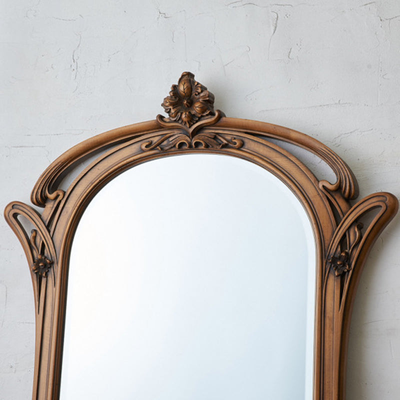 Traditional European Rectangular Medium-Density Fiberboard Silver Mirror Carved Full-Length Mirror For Living Room