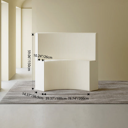 Modern Art Deco Rectangular Curved Kraft Paper Acrylic Foldable Room Divider For Living Room