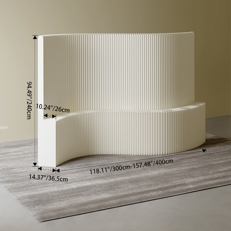 Modern Art Deco Rectangular Curved Kraft Paper Acrylic Foldable Room Divider For Living Room