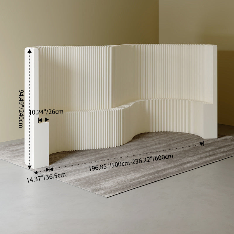 Modern Art Deco Rectangular Curved Kraft Paper Acrylic Foldable Room Divider For Living Room