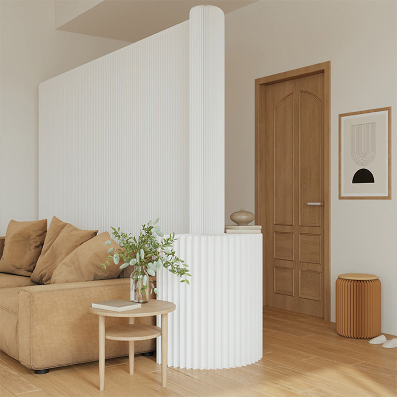 Modern Art Deco Rectangular Curved Kraft Paper Acrylic Foldable Room Divider For Living Room