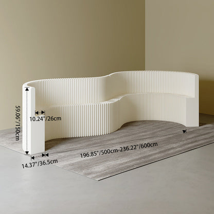 Modern Art Deco Rectangular Curved Kraft Paper Acrylic Foldable Room Divider For Living Room