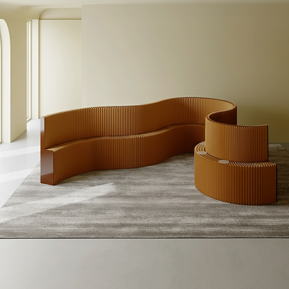 Modern Art Deco Rectangular Curved Kraft Paper Acrylic Foldable Room Divider For Living Room