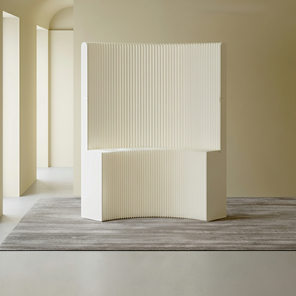 Modern Art Deco Rectangular Curved Kraft Paper Acrylic Foldable Room Divider For Living Room