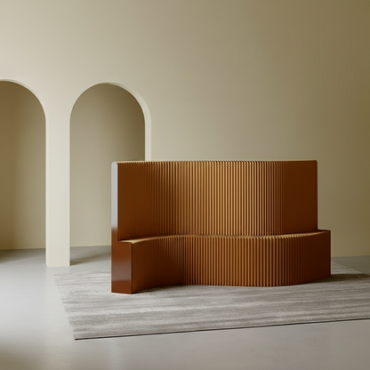 Modern Art Deco Rectangular Curved Kraft Paper Acrylic Foldable Room Divider For Living Room